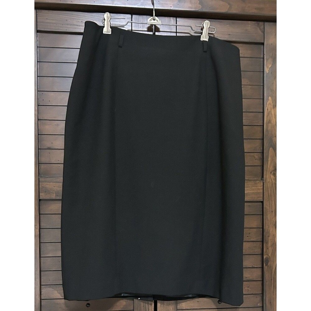 Talbots Women 18 Plus Black Pencil Skirt 18W Elastic Waist Career Professional